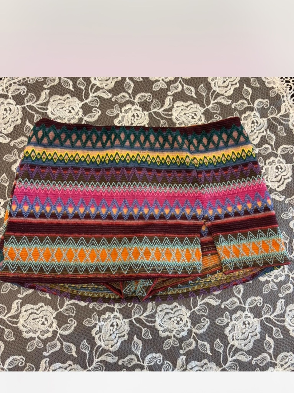 Urban Outfitters Colorful Geometric Knit Mini Skirt - Multicolor